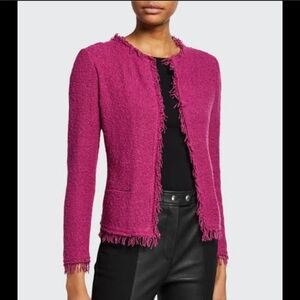 IRO Shavanispe Magenta Knit Cardigan Blazer, 42 / 10